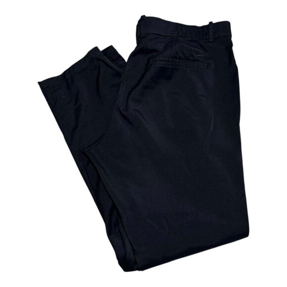 Nike Dri-Fit Black Polyester Straight‎ Leg Golf Pants Men’s 36x30 (35.75x29.5) - Picture 1 of 9